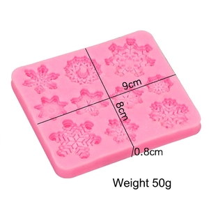 Moule de Noël en silicone flocon de neige pour chocolat et gâteau fondant 9x8x0.8cm