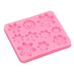 Moule en silicone rose flocon de neige pour gâteaux de Noël en fondant et chocolat