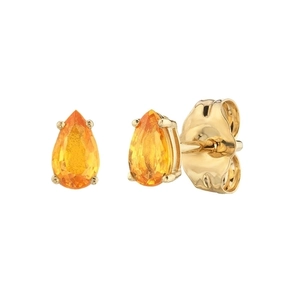 Elegant gold plated S925 silver water drop earrings with pear cut yellow zircon stones