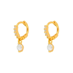 S925 Sterling Silver Post Water Drop Zirconia Inlaid Huggie Hoop Earrings Gold Silver Elegant Fashion Jewelry For Women