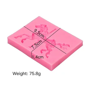 Pink carousel silicone mold for fondant and chocolate cake decoration 9.5x7.5x1.4cm