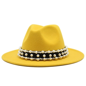 Chapeau Fedora En Feutre De Laine Élégant À Bord Large Style Britannique Rétro Avec Décoration De Ruban De Künstliche Perles
