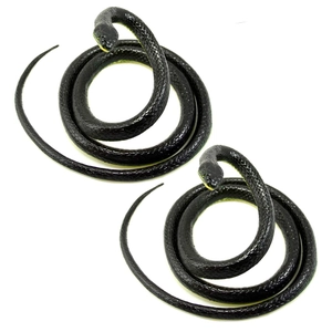 Serpenti finti in gomma nera con scaglie realistiche per Halloween e scherzi divertenti