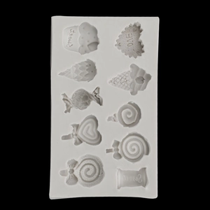 Siliconen mal met 10 holtes voor snoep, lolly's en ontwerpen voor ijs-cupcakes