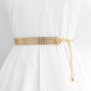 Ceinture chaîne de taille dorée élégante pour femme avec perles pendantes pour robes