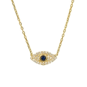 Evil Eye Pendant Necklace Chic S925 Silver Chain Copper Charm Sparkling Cubic Zirconia Clavicle Jewelry For Women