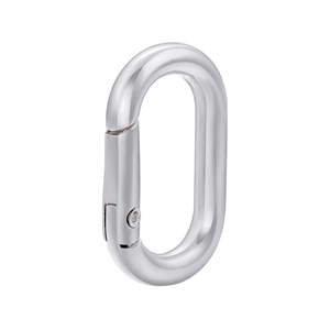 Close-up of polished silver oval spring clasp for DIY jewelry necklace making
