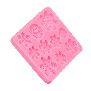 Moule en silicone rose flocon de neige pour fondant de Noël et pâtisserie créative