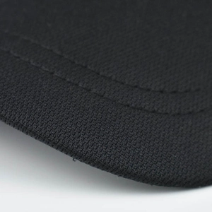 Detail view of cotton sun hat brim featuring breathable mesh texture and double-row stitching