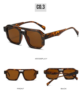 Three views of tortoise-shell aviator sunglasses with brown polarized lenses