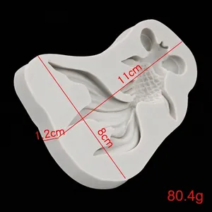 Moule en silicone poisson rouge pour résine et argile, 11x8x1,2cm, poids de 80,4g