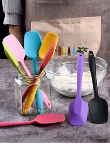 Set of colorful food grade silicone spatulas for baking and dumpling making tasks