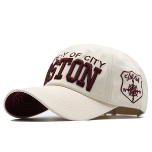 Letter Embroidery Cotton Baseball Cap Adjustable Sporty Sun Protection Outdoor Peaked Hat Unisex