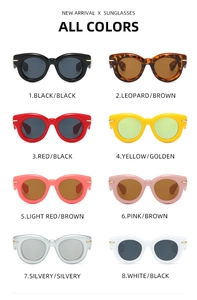 Detailed grid view showing eight vintage cat eye sunglasses in various trendy colors