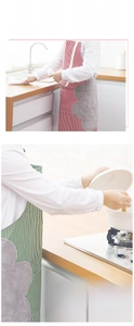 Waterproof kitchen apron with side coral fleece towels and adjustable neck strap