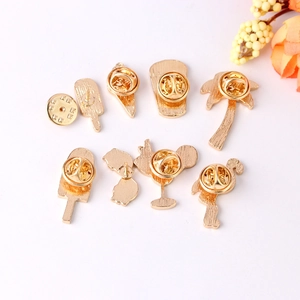Summer themed enamel pins set with butterfly clutch backs featuring flamingos and ice cream
