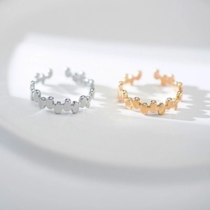 Irregular wave stainless steel open rings in gold and silver finish for women