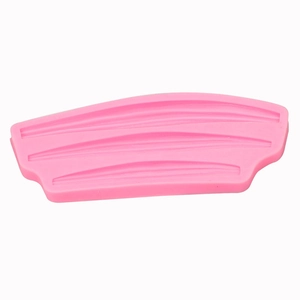 Pink ribbon lace silicone fondant mold for DIY cake decorating with wave textures
