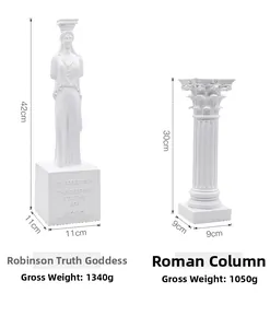 Colonne romaine corinthienne classique et statue de déesse pour décor minimaliste