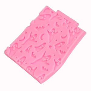 Halloween silicone fondant mold featuring ghost bat and star shapes for DIY cake baking