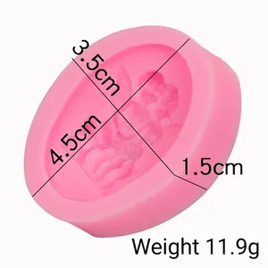 Pink angel-shaped silicone mold for DIY baking and fondant, 4.5x3.5x1.5cm, weight 11.9g