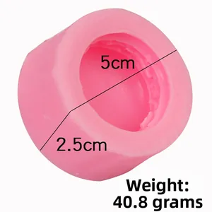 Moule à macaron en silicone rose, 5x2,5cm et 40,8g, idéal pour savon et bougie DIY