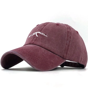 Washed Cotton Baseball Cap Retro Streetwear Distressed Rifle Pistol Embroidery Adjustable Sun Hat For Men Women