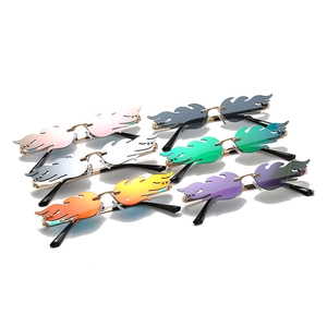 Frameless fire flame sunglasses in six vibrant colors with stylish metal temples