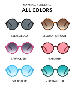 Various colors of stylish round wavy frame sunglasses with UV protection features