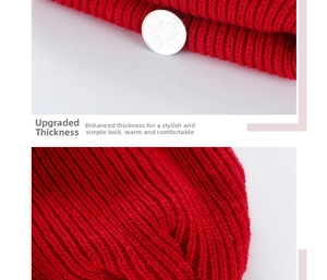 Close-up of thick red knitted fabric texture with a coin showing the material thickness