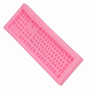 Pink silicone keyboard mold for DIY chocolate and fondant creative kitchen baking tools