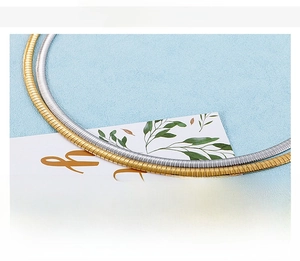 Girocollo minimalista da 6mm in acciaio inossidabile lucidato, colori oro e argento