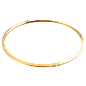 Minimalist 18K gold plated titanium steel flat choker necklace with mirror finish