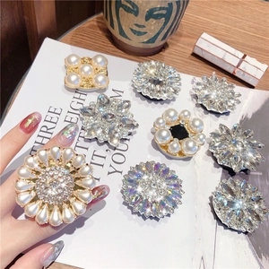 Luxury rhinestone and pearl crystal phone griptok stands in various elegant floral designs