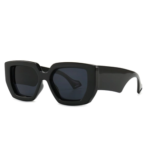 Modern oversized square sunglasses for women with thick black frames in retro style