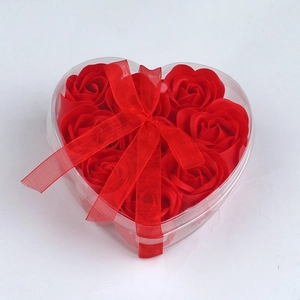 Heart Shaped Soap Flower Gift Box With Rose Petals For Valentine Day Wedding Party Favors Home Decor Elegant Romantic