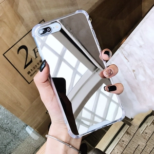 Mirror finish protective case for iPhone 15 Pro Max with air cushion shockproof bumper