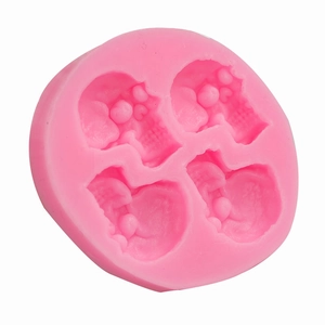 Stampo in silicone rosa con teschi per decorazioni di torte e cioccolato Halloween