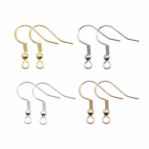 Detailed view of S925 sterling silver ear hooks in gold, silver, and rose gold finishes