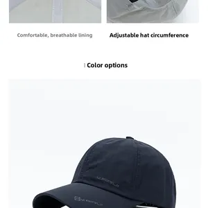Detail view of quick-dry baseball cap with adjustable strap and inner sweatband