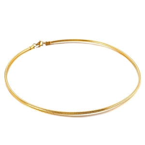 Elegant gold-tone stainless steel snake chain necklace with secure lobster clasp closure