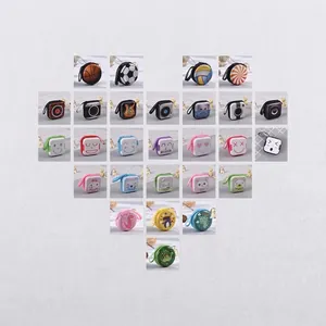Square tinplate coin purse for kids featuring various sports and cartoon patterns