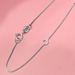 Halskette aus S925 Sterlingsilber venezianische Box-Kette mit Federringverschluss