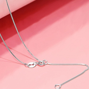 Mode S925 Sterlingsilber Box Kette Halskette Für Damen Weißgold Beschichtete Doppelkreis Verlängerungskette Schmuck
