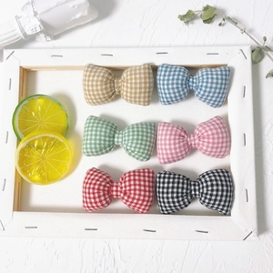Nœuds en tissu vichy colorés pour accessoires cheveux DIY et décoration vêtements