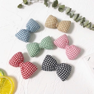 Noeud Papillon Plaid Tissu DIY Artisanat Accessoires Coton Doux Rempli Style Gingham Pour Pinces À Cheveux Décoration