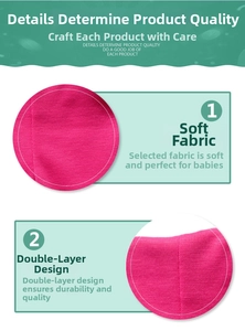 Detail of rose red baby knit hat showing soft double-layer fabric and ribbed texture