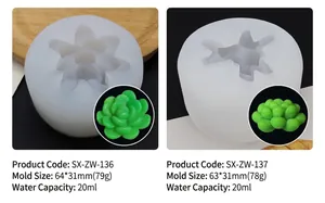 Détails de moules en silicone succulentes 3D pour bougies parfumées et artisanat DIY