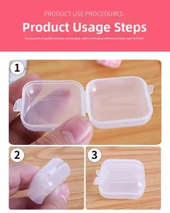Macro detail of the side clasp mechanism on a clear plastic mini storage box