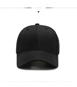 Front view of black baseball cap for middle-aged men with silver metallic side emblem